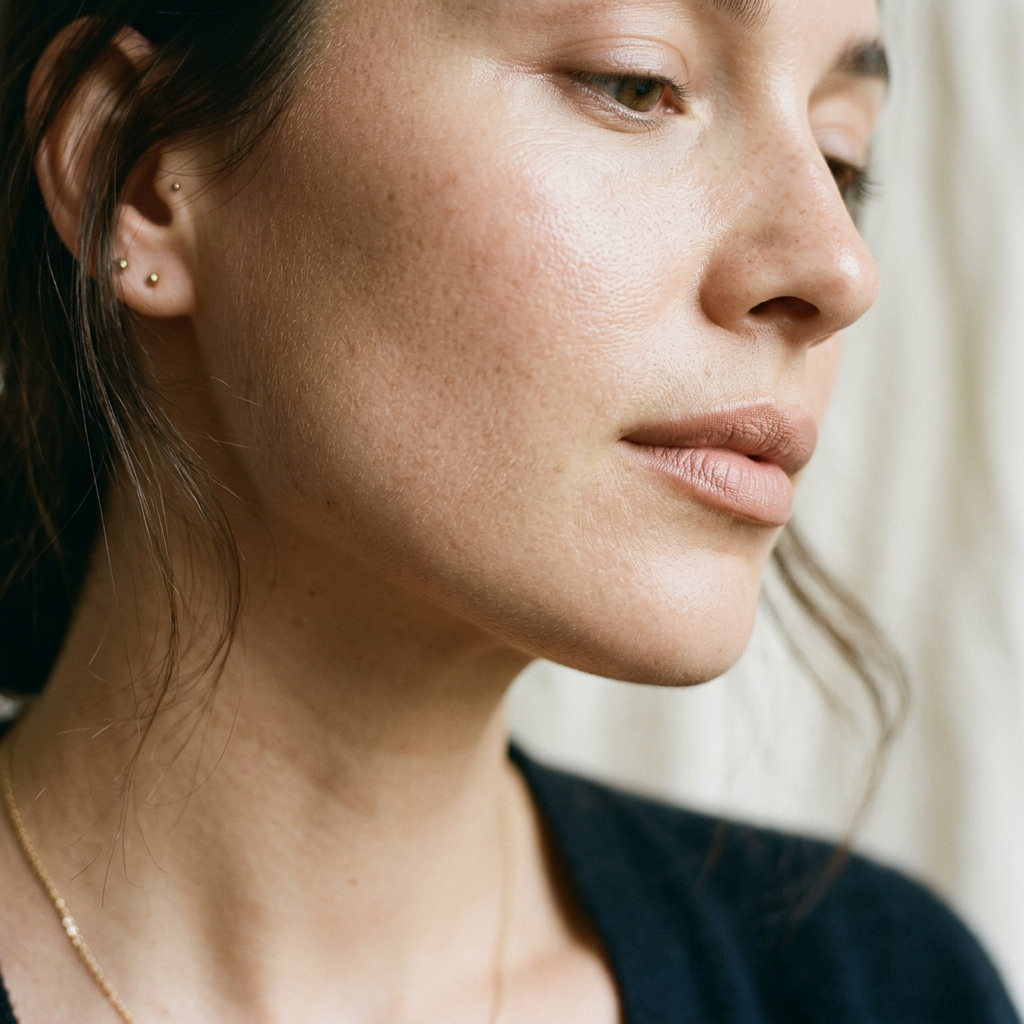 Close-up of natural, healthy skin texture